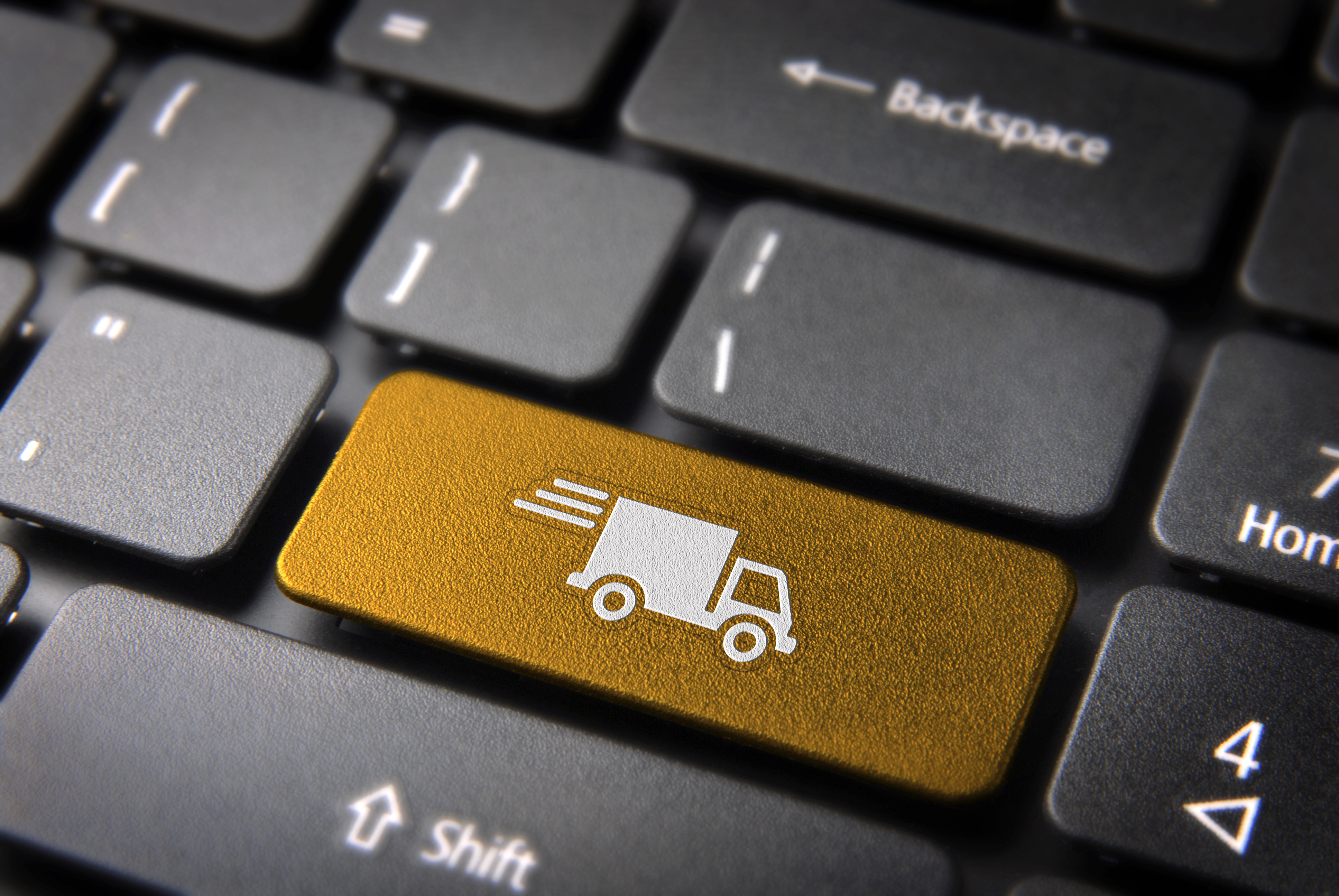 Vrachtwagen op toetsenbord
